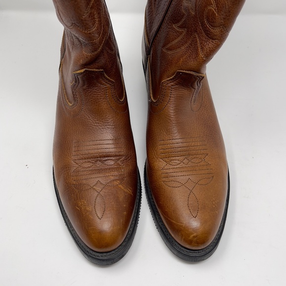 PD Tuff Men's Brown Leather Sierra Cowboy Boot 12D - Picture 8 of 10